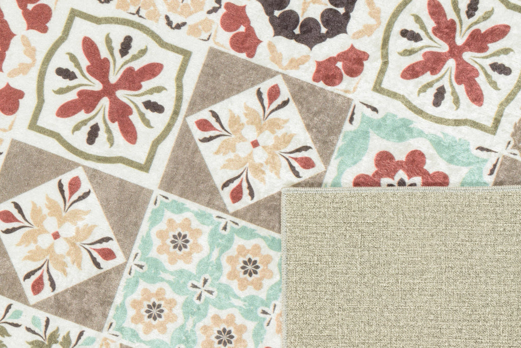 Azulejo - Tapis De Cuisine D'Intérieur - Polyester Imprimé - Multicolore