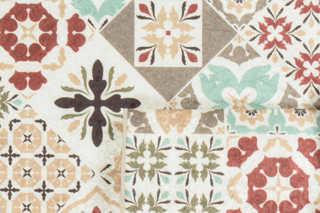Azulejo - Tapis De Cuisine D'Intérieur - Polyester Imprimé - Multicolore