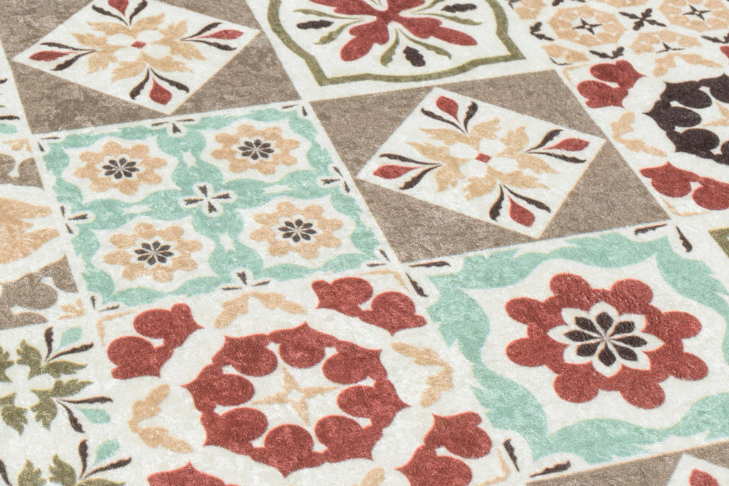 Azulejo - Tapis De Cuisine D'Intérieur - Polyester Imprimé - Multicolore