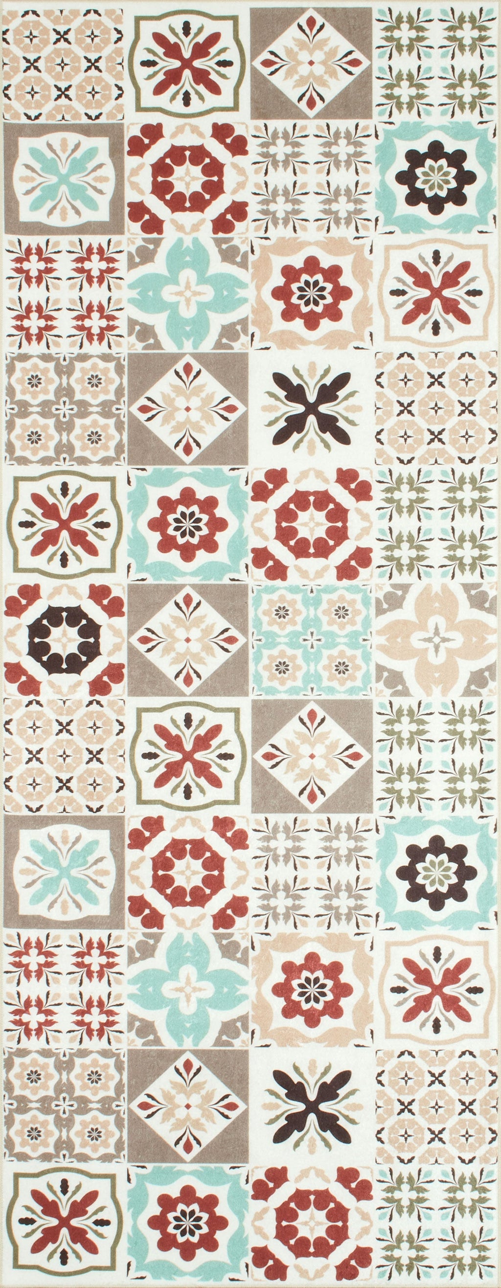Azulejo - Tapis De Cuisine D'Intérieur - Polyester Imprimé - Multicolore