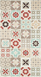 Azulejo - Tapis De Cuisine D'Intérieur - Polyester Imprimé - Multicolore