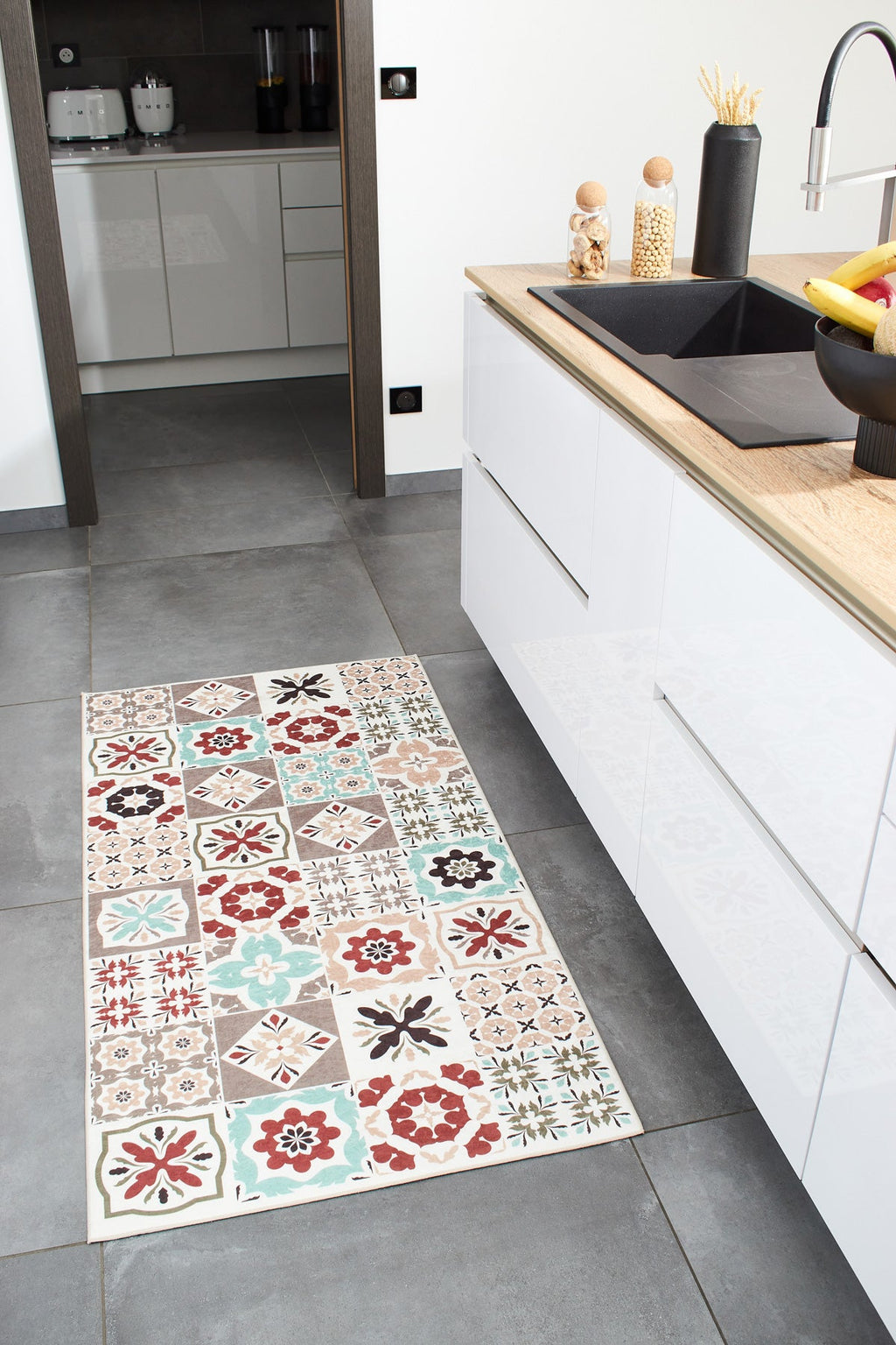 Azulejo - Tapis De Cuisine D'Intérieur - Polyester Imprimé - Multicolore