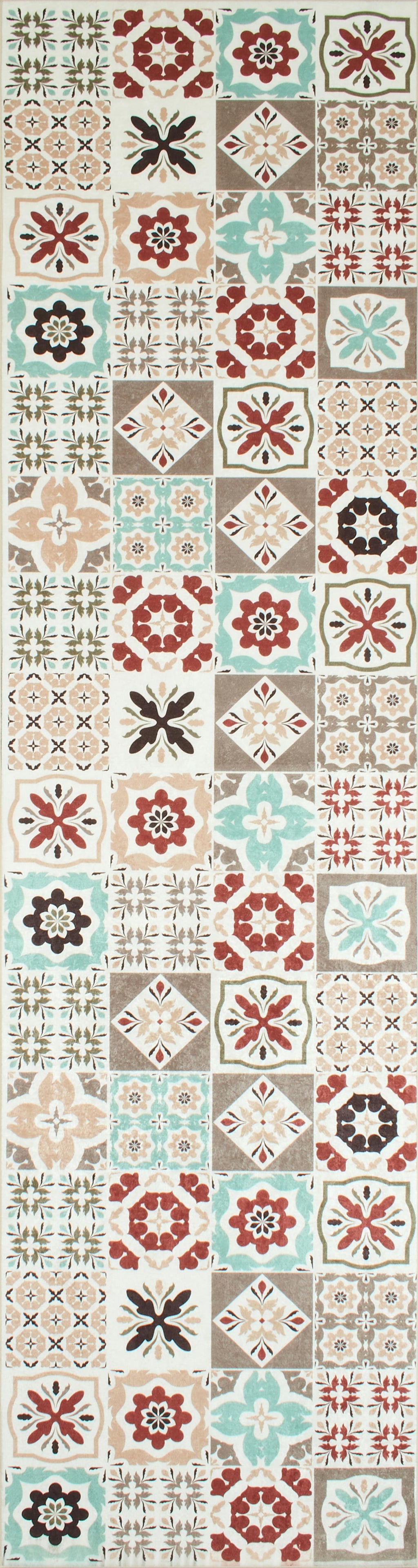Azulejo - Tapis De Cuisine D'Intérieur - Polyester Imprimé - Multicolore