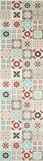 Azulejo - Tapis De Cuisine D'Intérieur - Polyester Imprimé - Multicolore