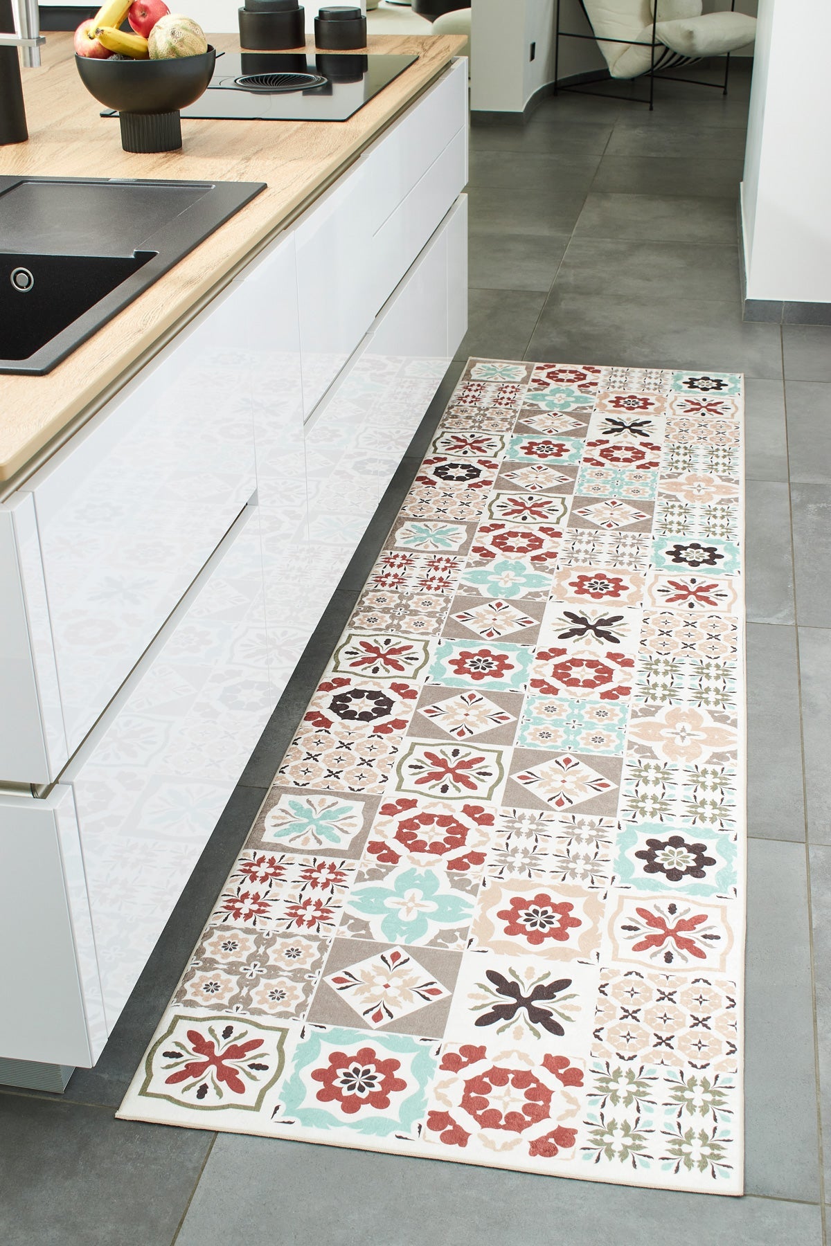 Azulejo - Tapis De Cuisine D'Intérieur - Polyester Imprimé - Multicolore