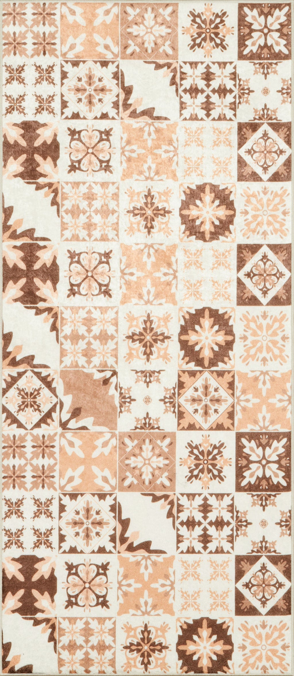 Azulejo - Tapis De Cuisine D'Intérieur - Polyester Imprimé - Orange