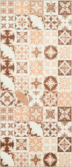 Azulejo - Tapis De Cuisine D'Intérieur - Polyester Imprimé - Orange