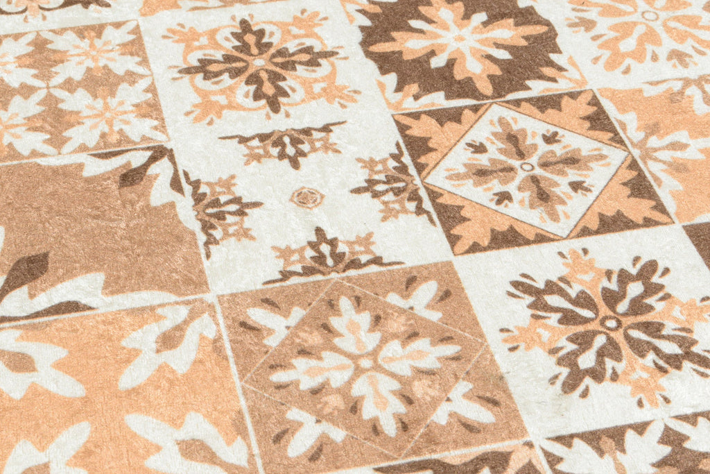 Azulejo - Tapis De Cuisine D'Intérieur - Polyester Imprimé - Orange