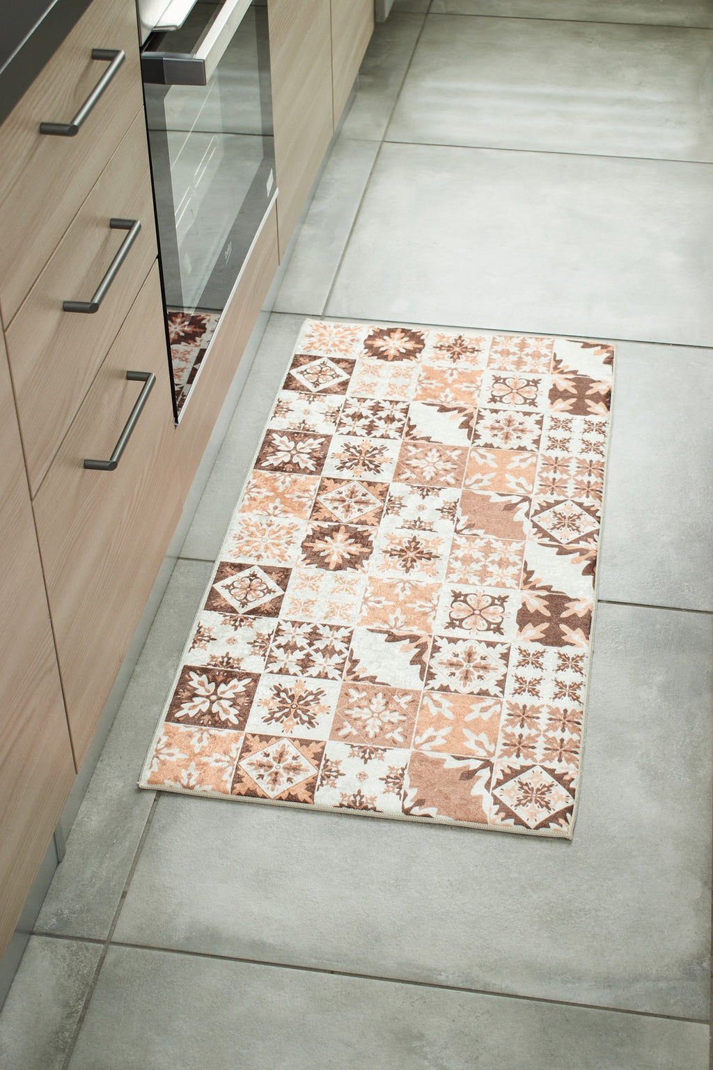 Azulejo - Tapis De Cuisine D'Intérieur - Polyester Imprimé - Orange