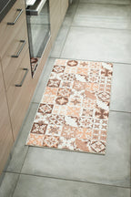 Azulejo - Tapis De Cuisine D'Intérieur - Polyester Imprimé - Orange