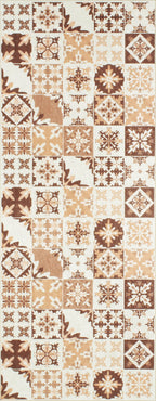 Azulejo - Tapis De Cuisine D'Intérieur - Polyester Imprimé - Orange