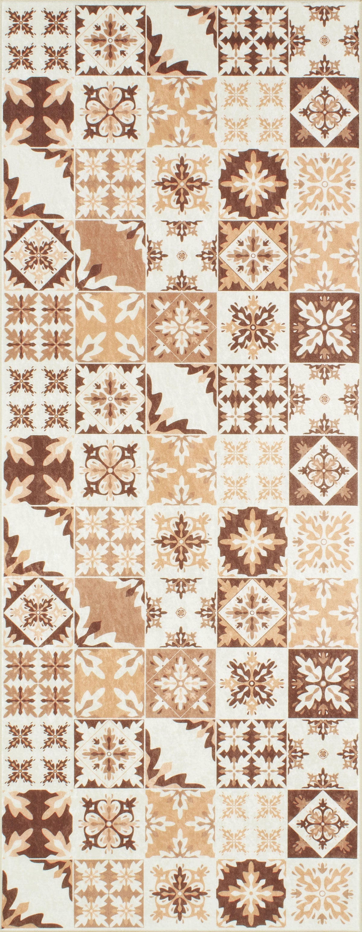 Azulejo - Tapis De Cuisine D'Intérieur - Polyester Imprimé - Orange