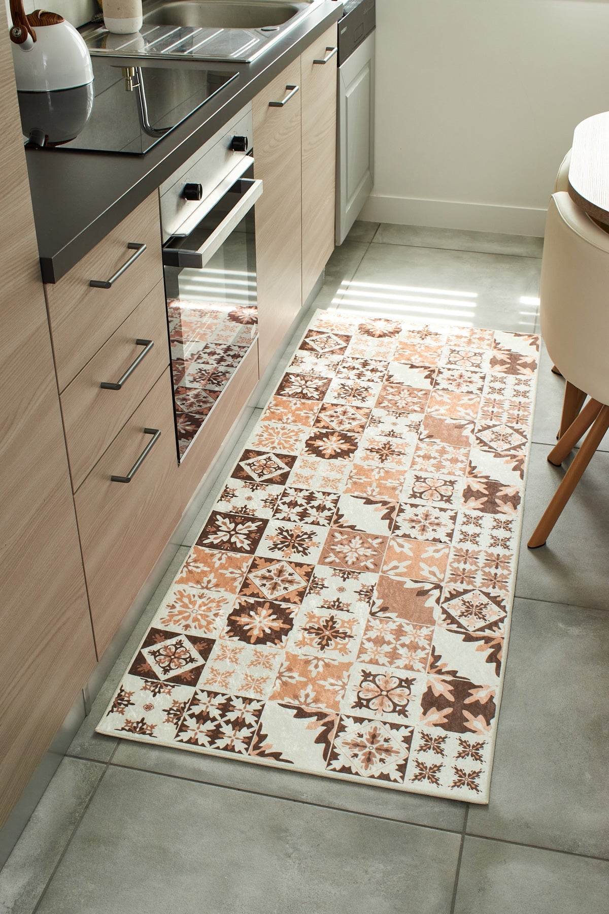 Azulejo - Tapis De Cuisine D'Intérieur - Polyester Imprimé - Orange