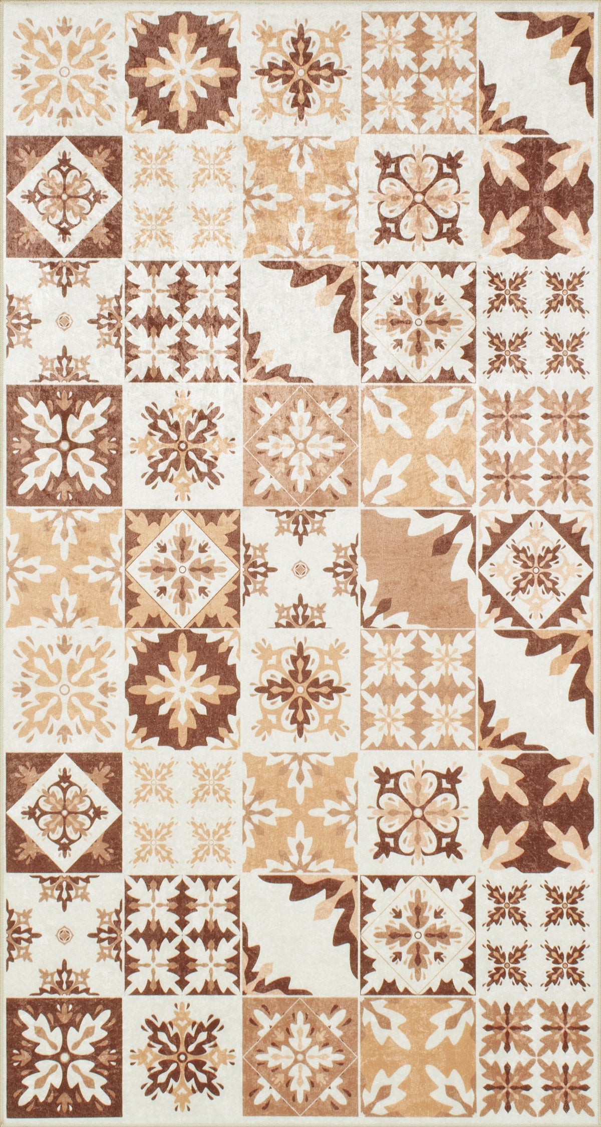Azulejo - Tapis De Cuisine D'Intérieur - Polyester Imprimé - Orange