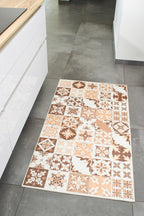 Azulejo - Tapis De Cuisine D'Intérieur - Polyester Imprimé - Orange