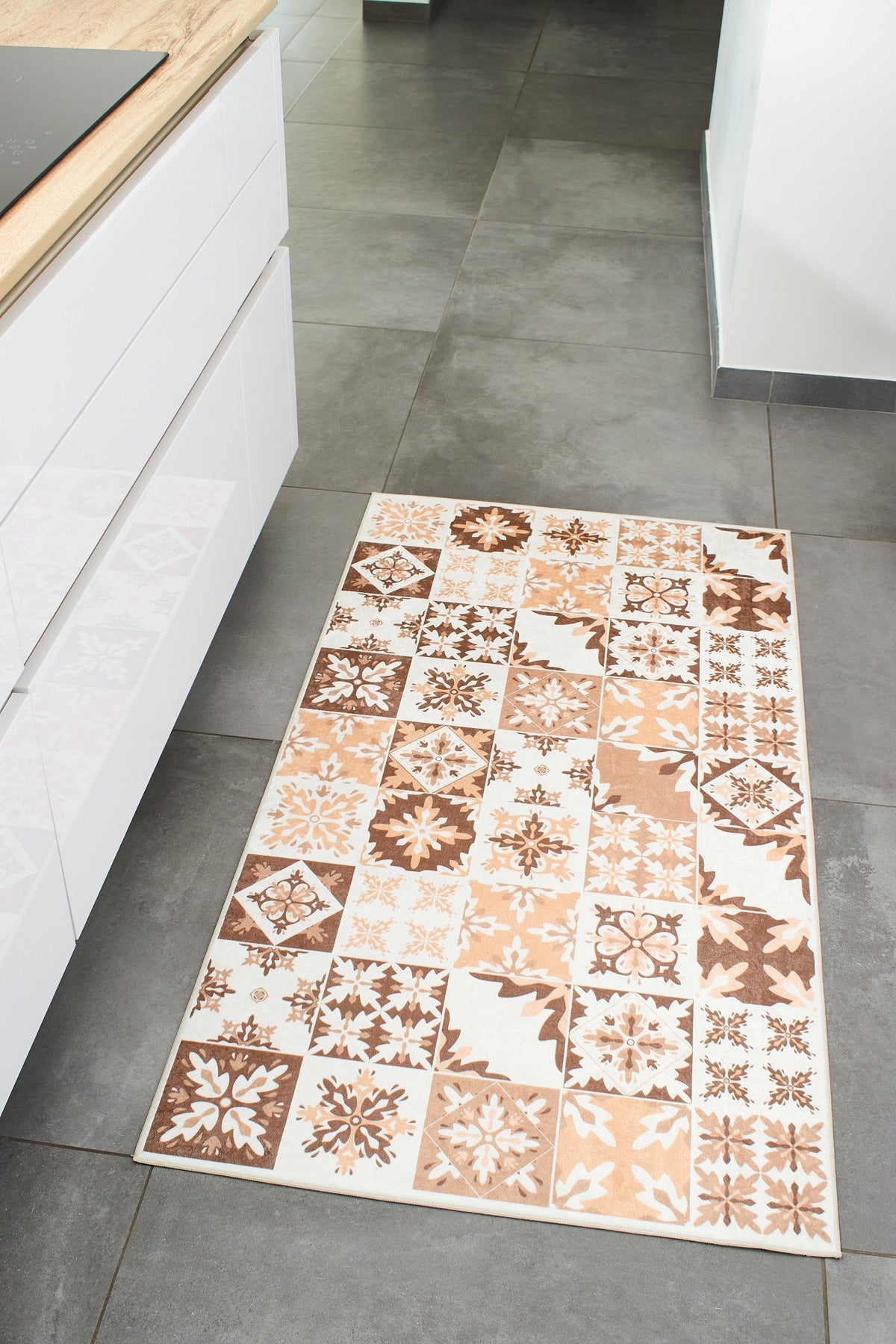 Azulejo - Tapis De Cuisine D'Intérieur - Polyester Imprimé - Orange
