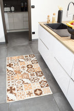 Azulejo - Tapis De Cuisine D'Intérieur - Polyester Imprimé - Orange