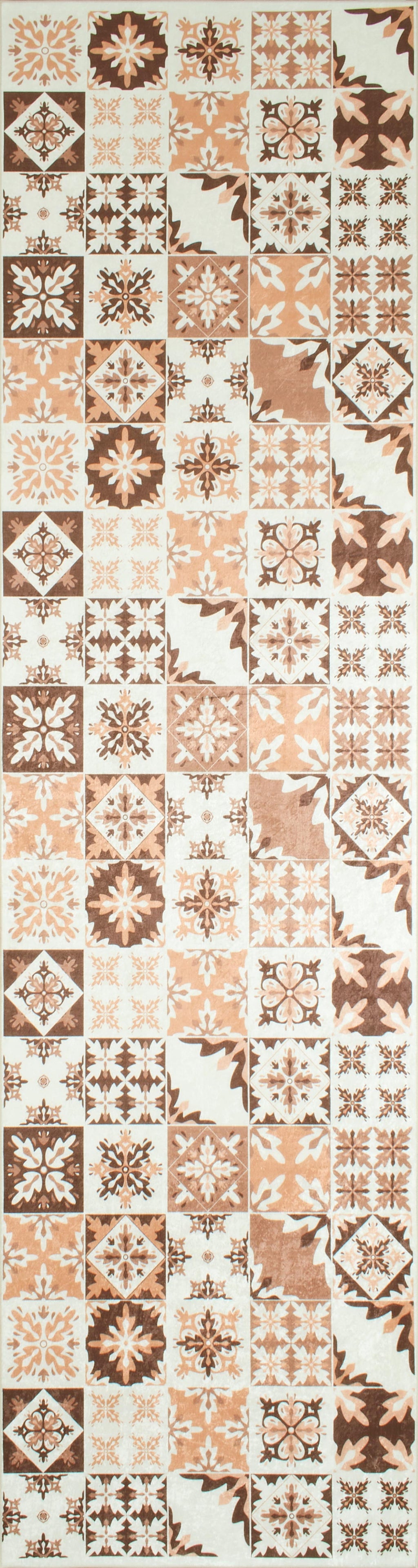 Azulejo - Tapis De Cuisine D'Intérieur - Polyester Imprimé - Orange