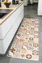 Azulejo - Tapis De Cuisine D'Intérieur - Polyester Imprimé - Orange