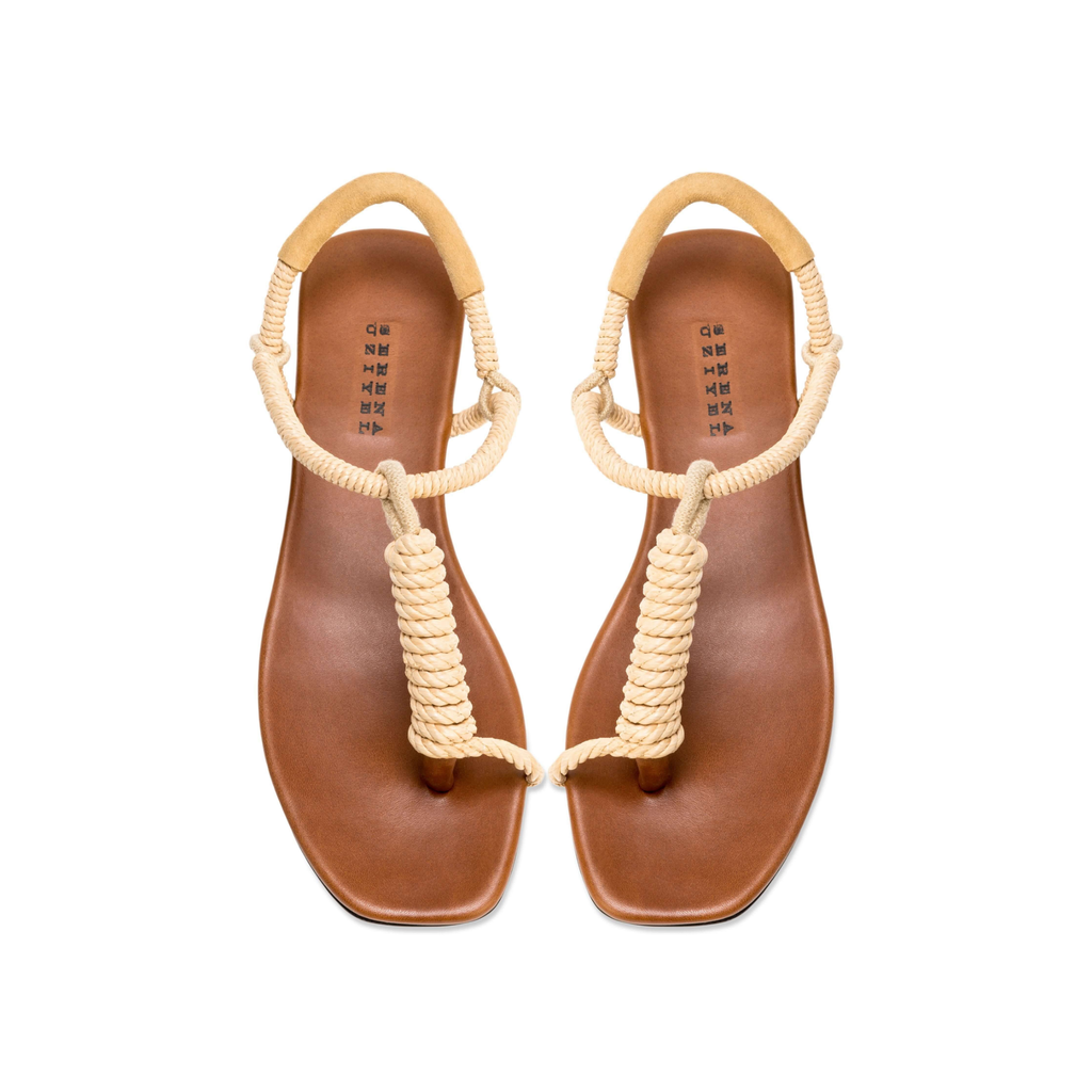 Iris Camello Flat Toe Sandal