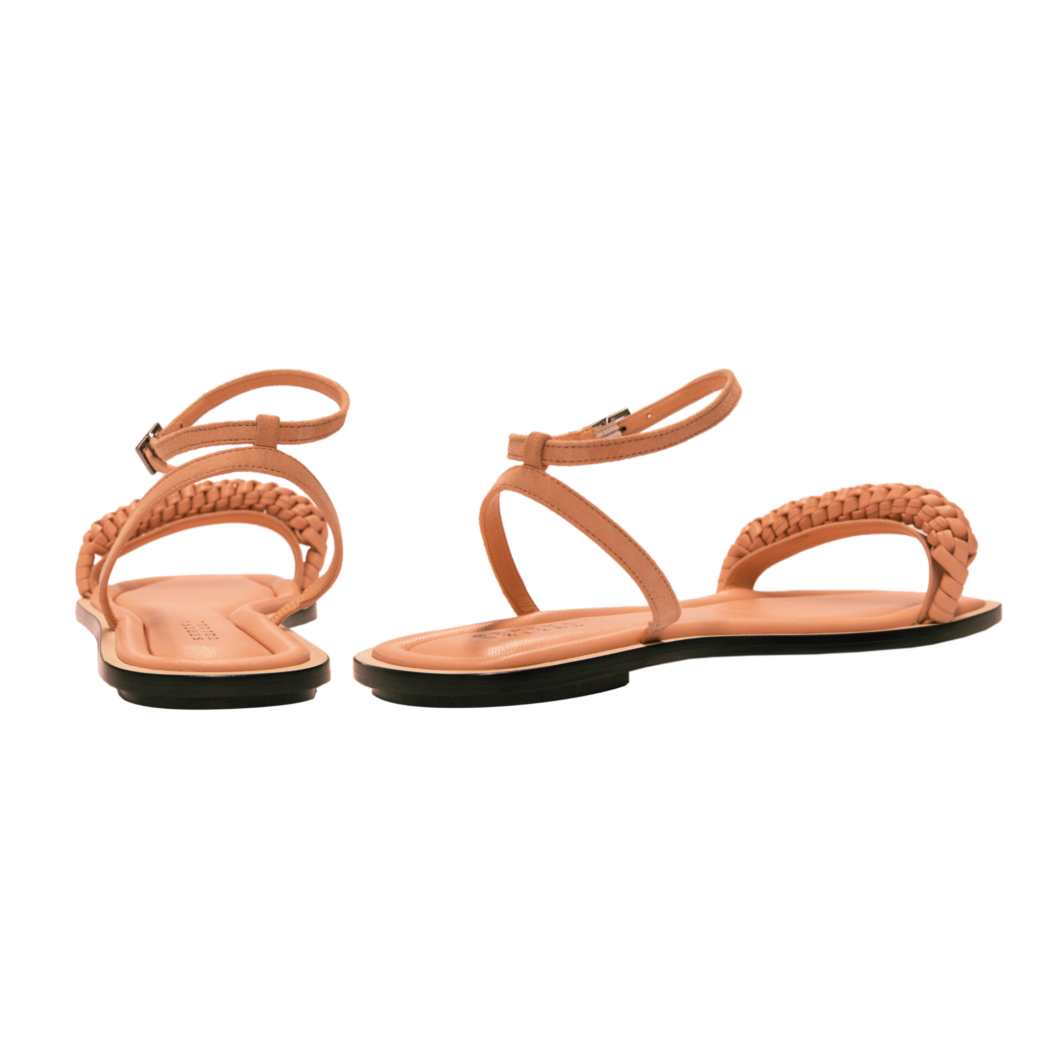 Rovena Peach Flat Ankle Cross Sandal