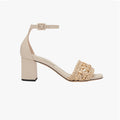 Almeria Nude Block Mid-Heel Ankle Sandal