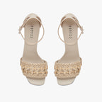 Almeria Nude Block Mid-Heel Ankle Sandal