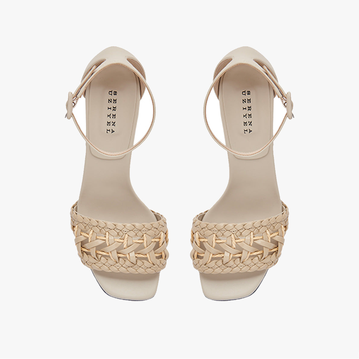 Almeria Nude Block Mid-Heel Ankle Sandal