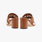 Almeria Camello Block Mid-Heel Strap Sandal