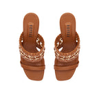 Almeria Camello Block Mid-Heel Strap Sandal