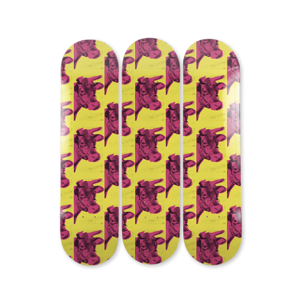 Andy warhol cow pink yellow triptych deck by THE SKATEROOM bottom art