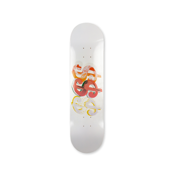 dollar sign 3 by Andy warhol THE SKATEROOM solo deck bottom white