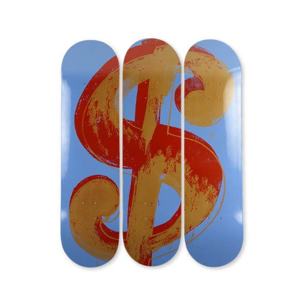 Andy warhol dollar sign blue original red orange bottom by the skateroom