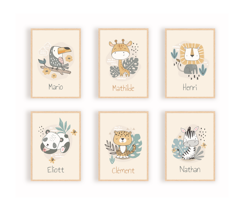 Affiches Personnalisées - Animaux Savane