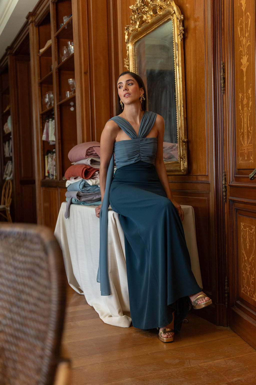 Robe Ashley - Bleu Pétrole