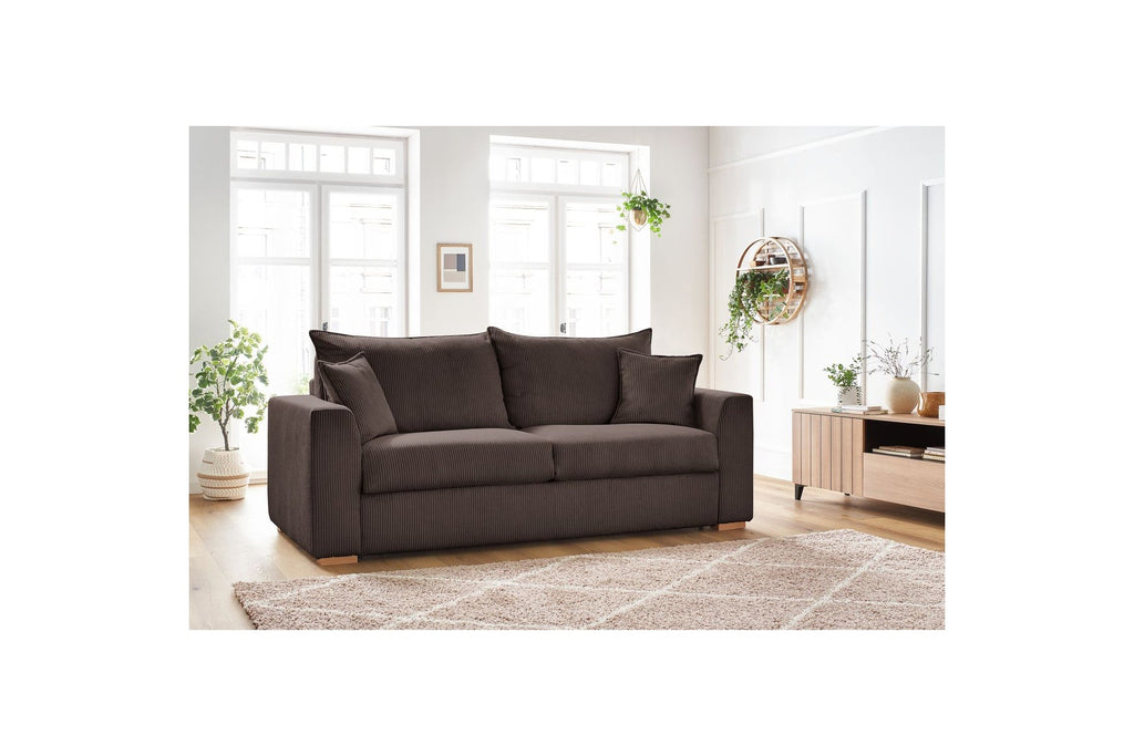 Augustin - Canapé Droit Convertible Ouverture Express - Velours Côtelé - 140X200