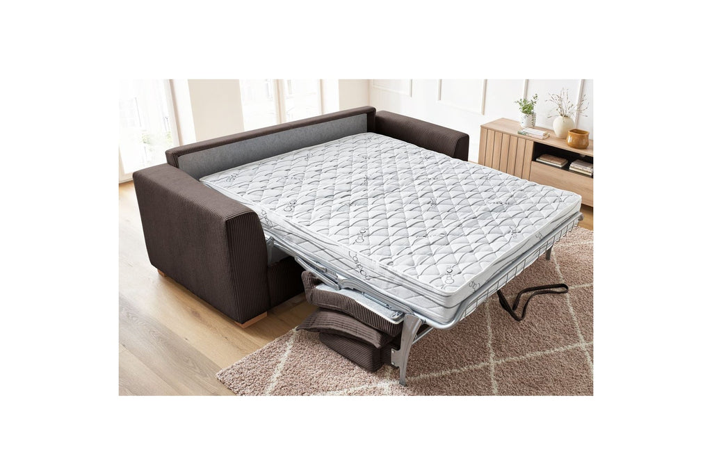 Augustin - Canapé Droit Convertible Ouverture Express - Velours Côtelé - 140X200
