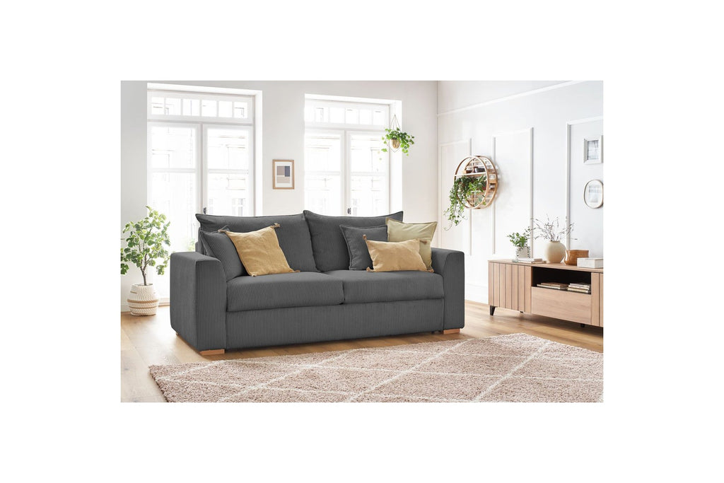 Augustin - Canapé Droit Convertible Ouverture Express - Velours Côtelé - 140X200