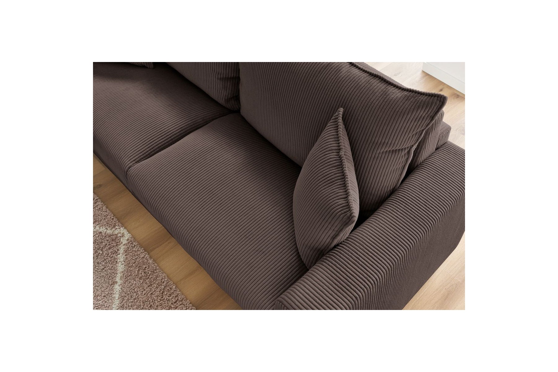 Augustin - Canapé Droit Convertible Ouverture Express - Velours Côtelé - 140X200
