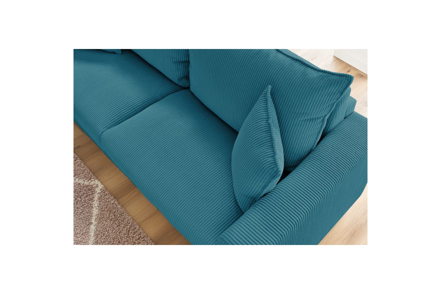Augustin - Canapé Droit Convertible Ouverture Express - Velours Côtelé - 160X200