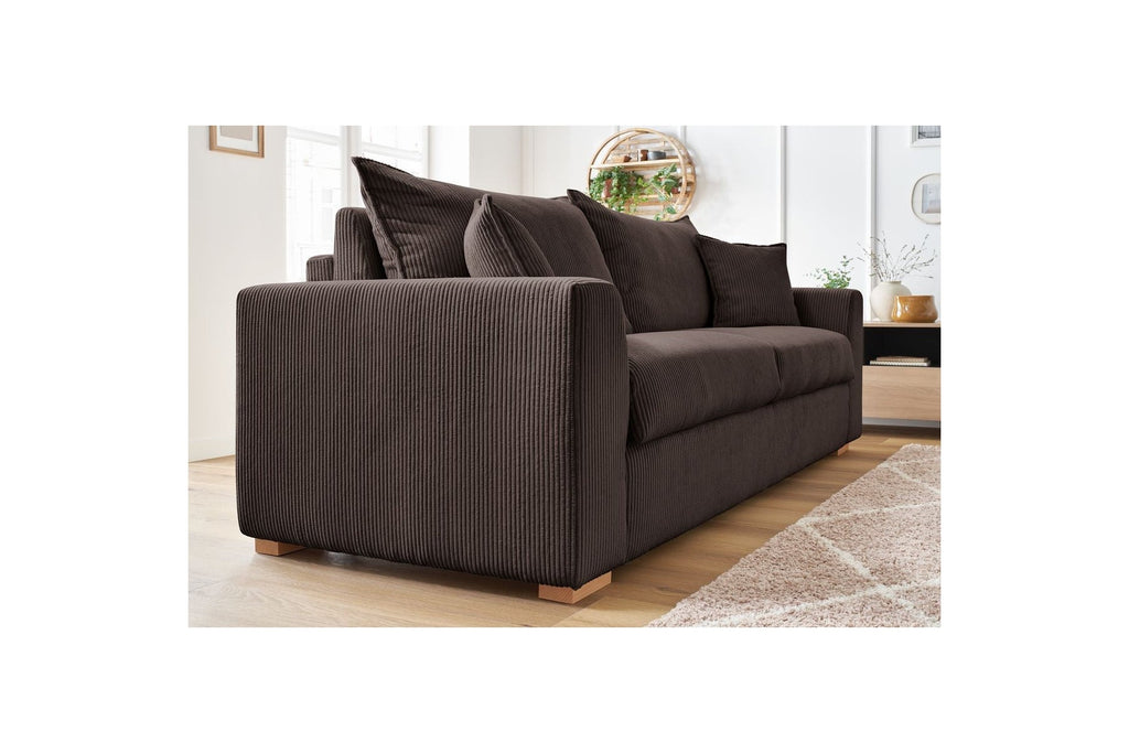 Augustin - Canapé Droit Convertible Ouverture Express - Velours Côtelé - 160X200