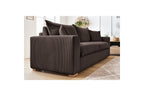 Augustin - Canapé Droit Convertible Ouverture Express - Velours Côtelé - 160X200