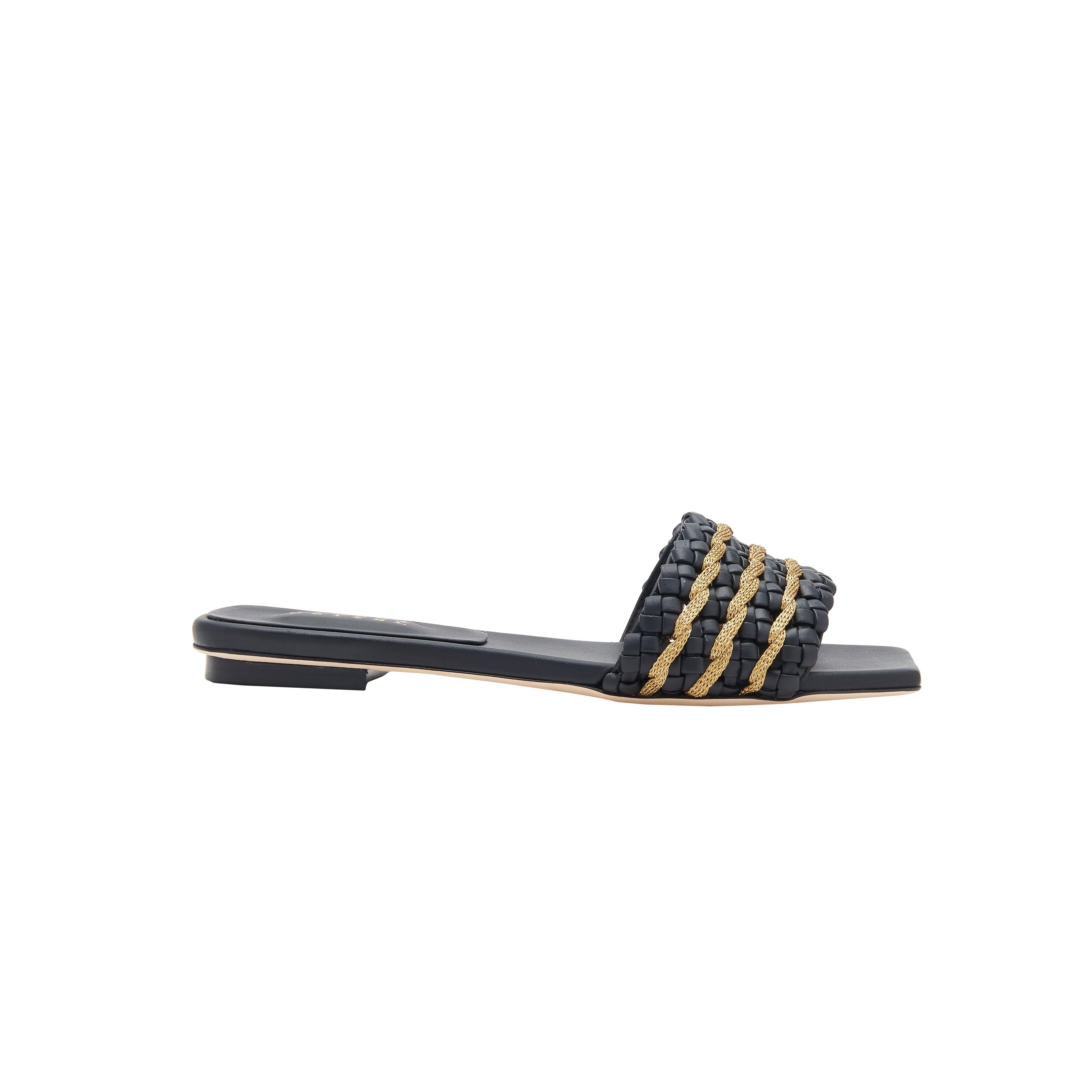 Aurnia Black Flat Sandal