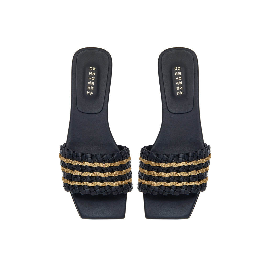 Aurnia Black Flat Sandal