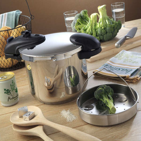 Autocuiseur à baïonnette Ø22cm 6L ILLICO en acier Inox avec panier cuisson