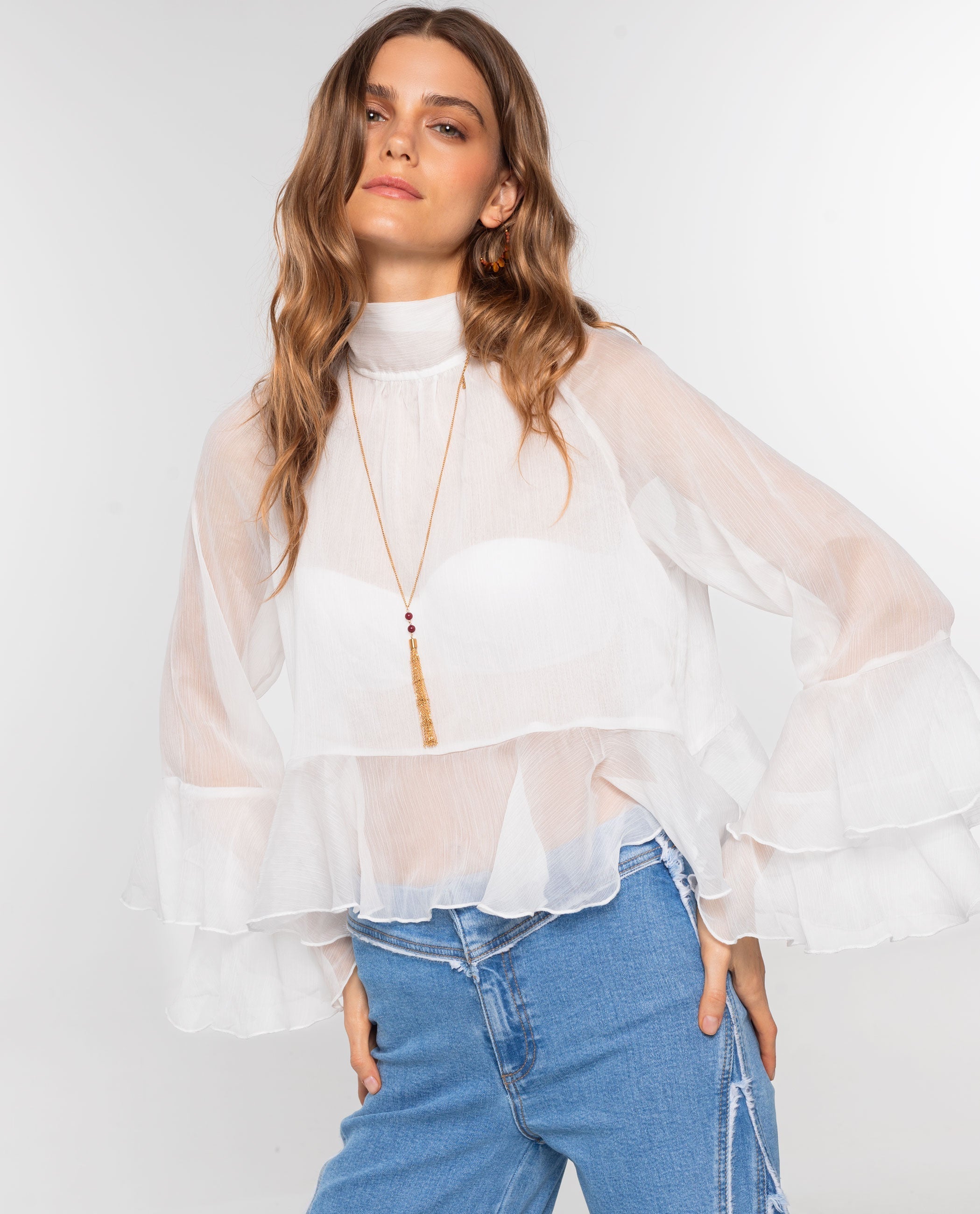Blouse Romance Club - Blanc