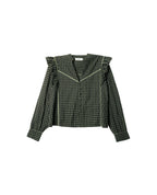 Blouse First Coffee - Carreaux