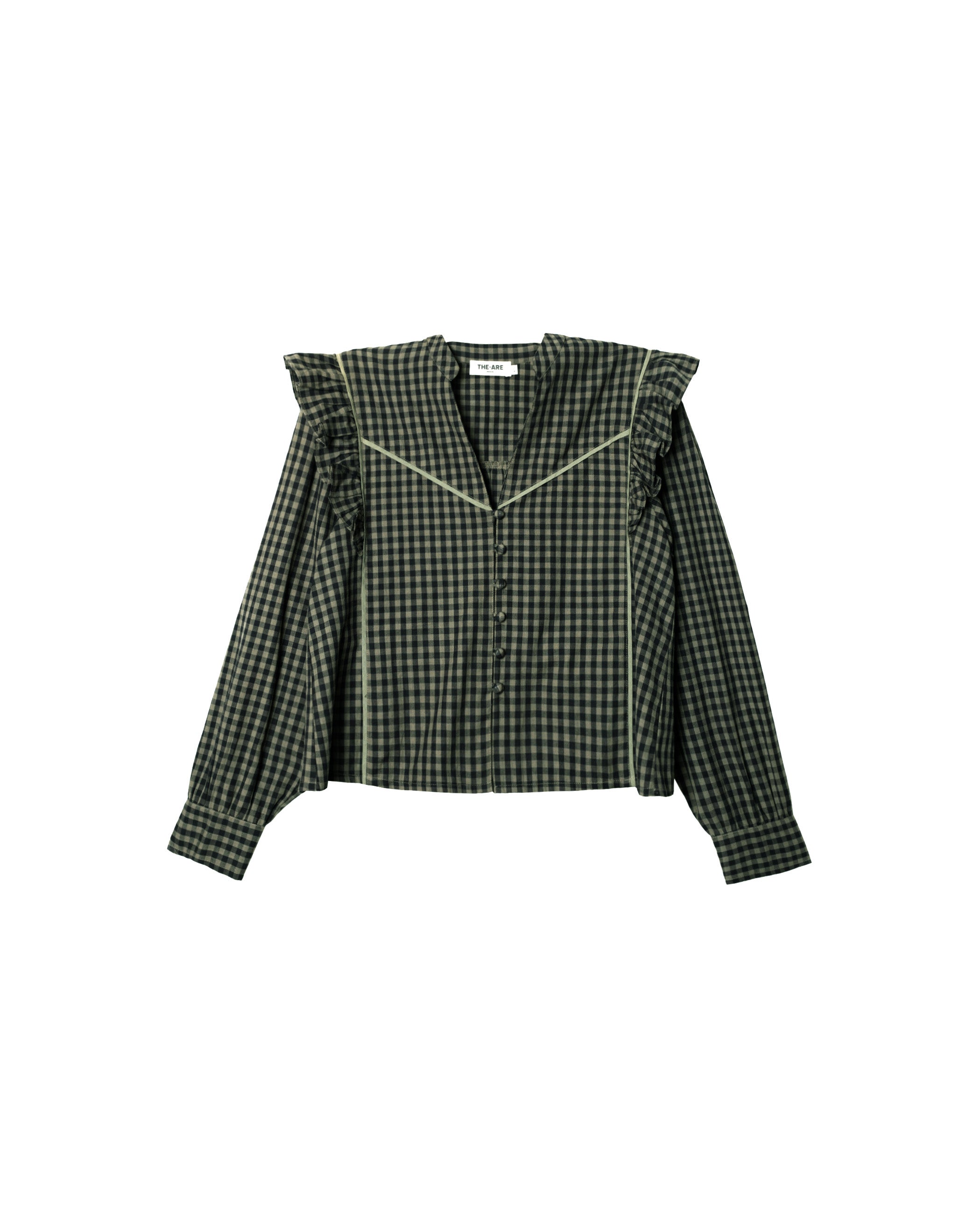 Blouse First Coffee - Carreaux