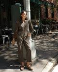 Blouse First Coffee - Carreaux