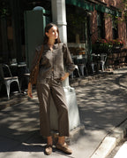 Blouse First Coffee - Carreaux